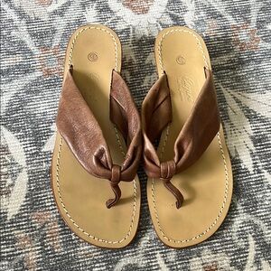 Brown Leather Thong Sandals